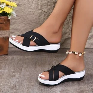 Womens Thick-soled Wedge Peep-toe Sandals — image 4