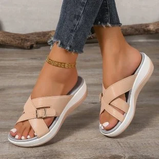 Womens Thick-soled Wedge Peep-toe Sandals — image 7