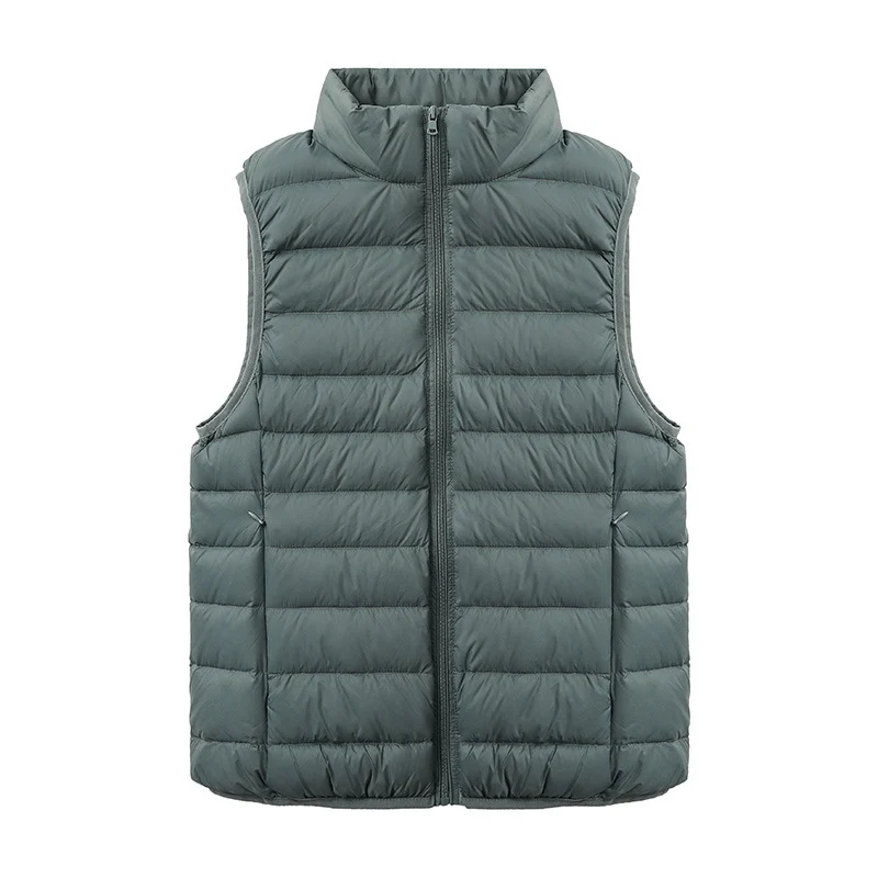 Womens Thin-style Down Vest, , Two-way Zipper, 90 White Duck Down, Short Length — image 6