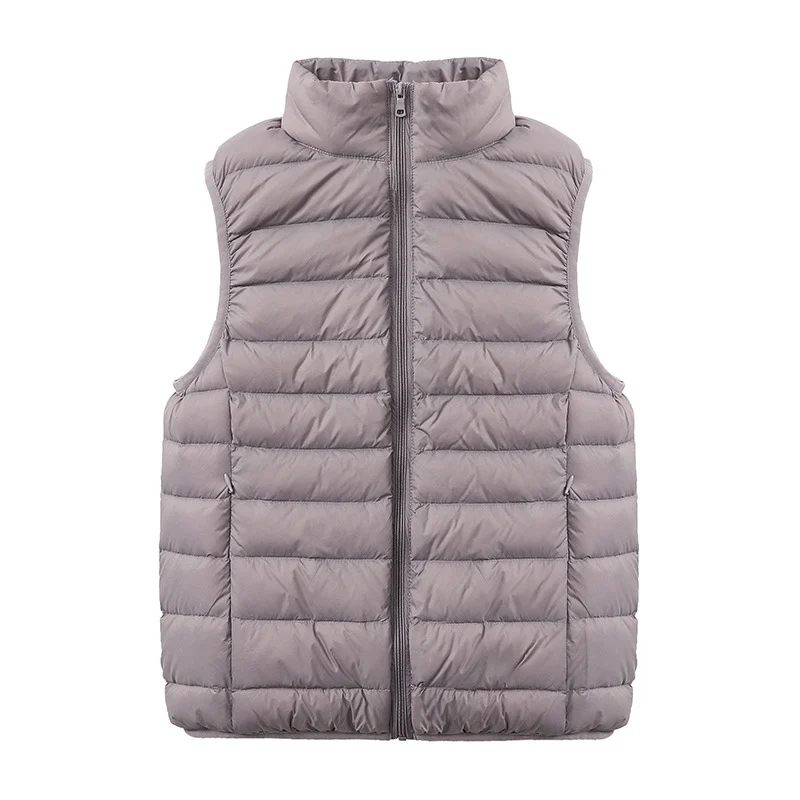 Womens Thin-style Down Vest, , Two-way Zipper, 90 White Duck Down, Short Length — image 5