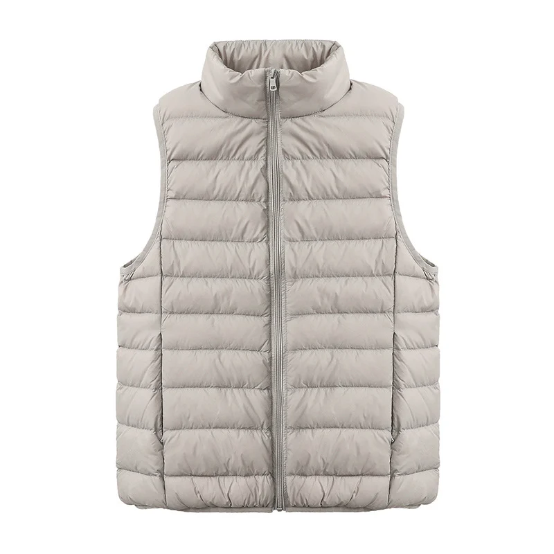 Womens Thin-style Down Vest, , Two-way Zipper, 90 White Duck Down, Short Length — image 3