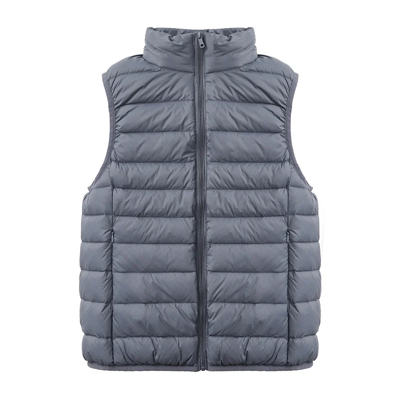 Womens Thin-style Down Vest, , Two-way Zipper, 90 White Duck Down, Short Length — image 2