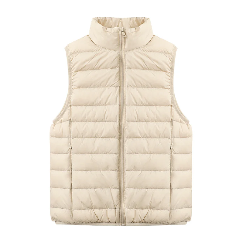 Womens Thin-style Down Vest, , Two-way Zipper, 90 White Duck Down, Short Length — image 11