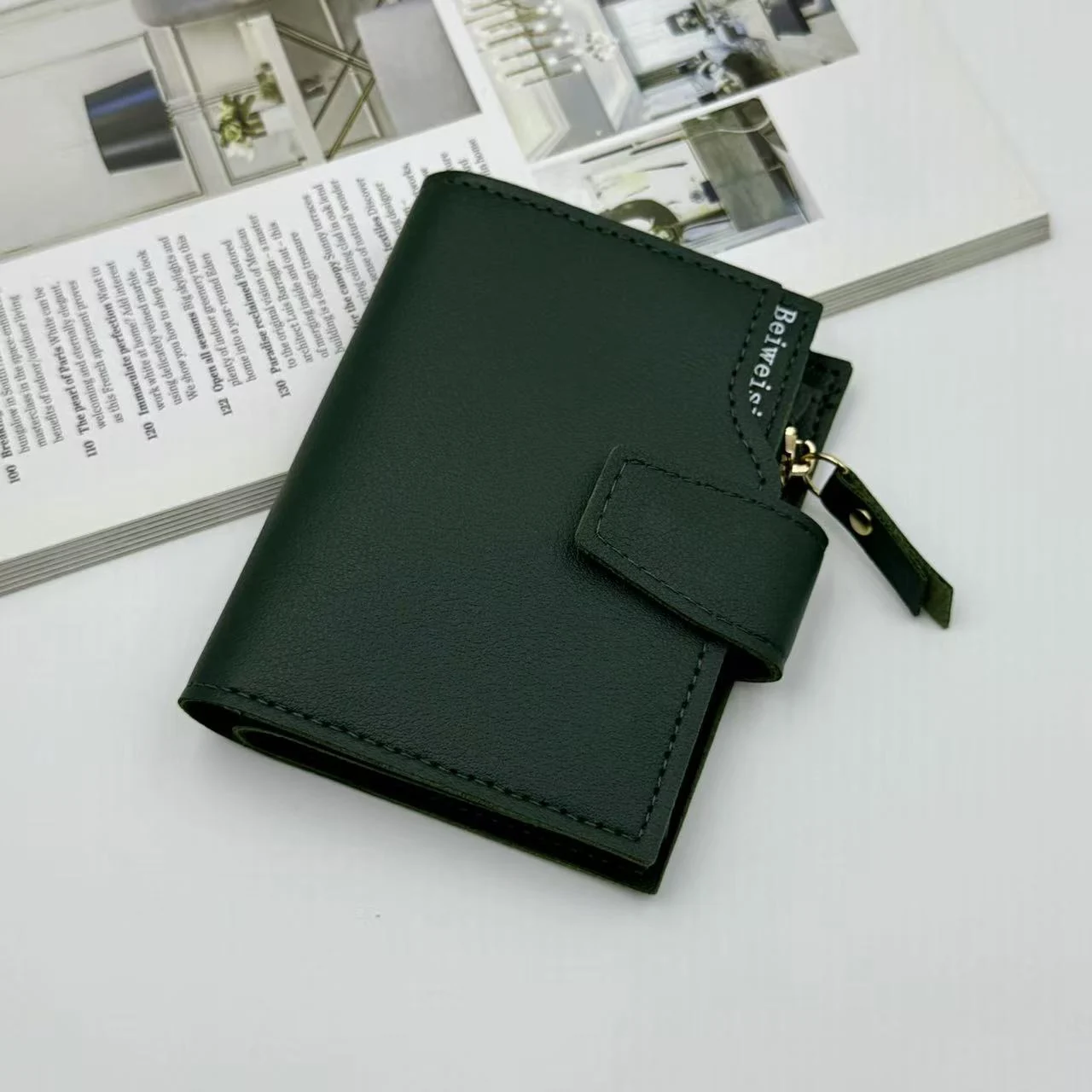 Womens Trifold Short Multi-functional Leather Wallet With Multiple Card Slots — image 7