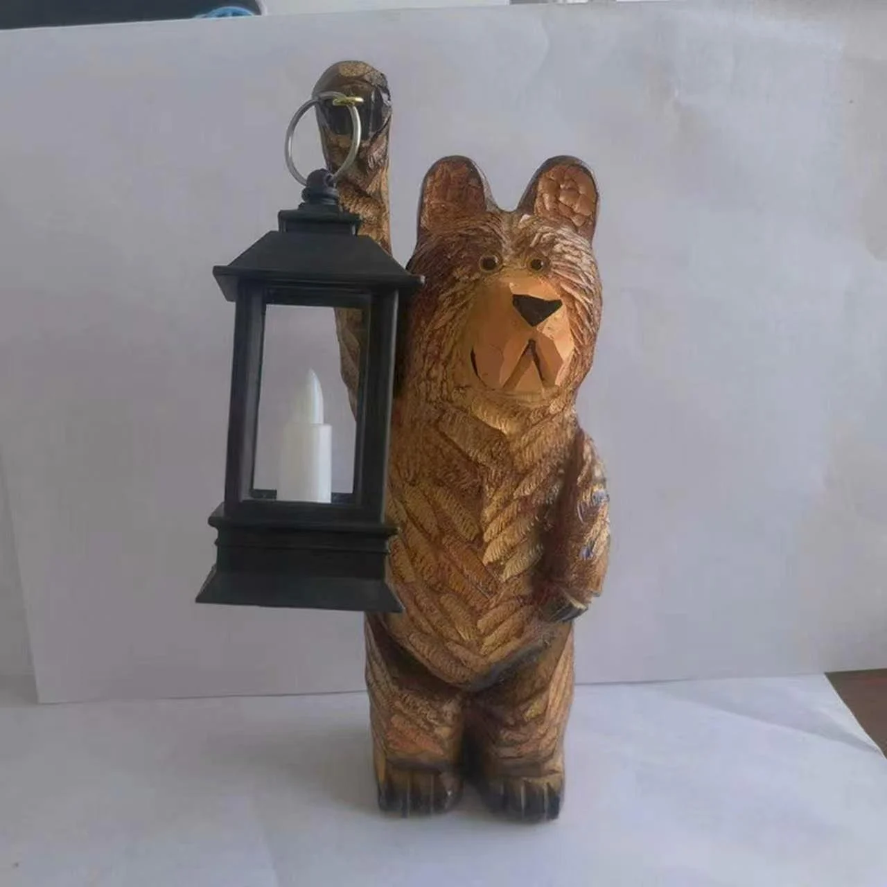 Wood-carved Bear Figurine With LED Lighting — image 3