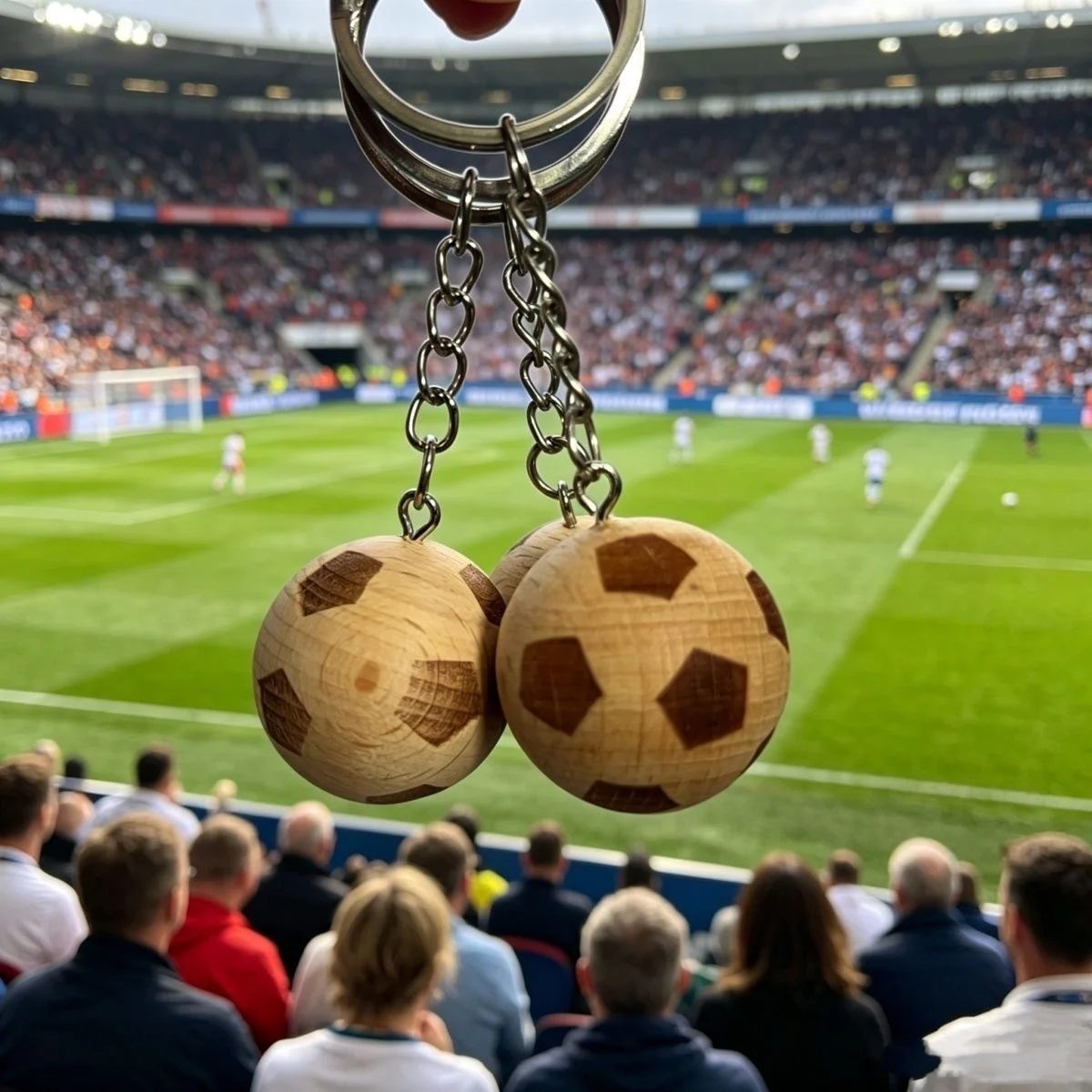 Wooden Football Keychain Sports Car Pendant — image 6