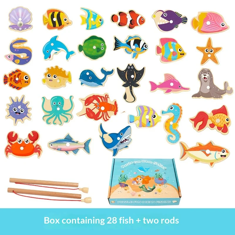 Wooden Magnetic Fishing Toy For Babies And Children — image 4
