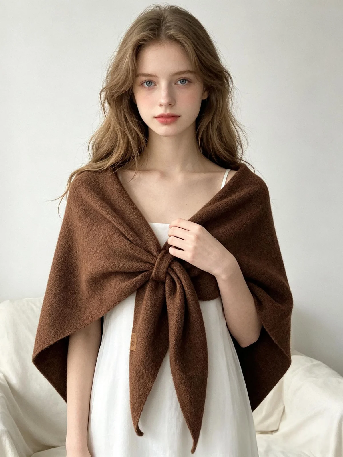 Wool Large Triangle Scarf Shawl — image 6