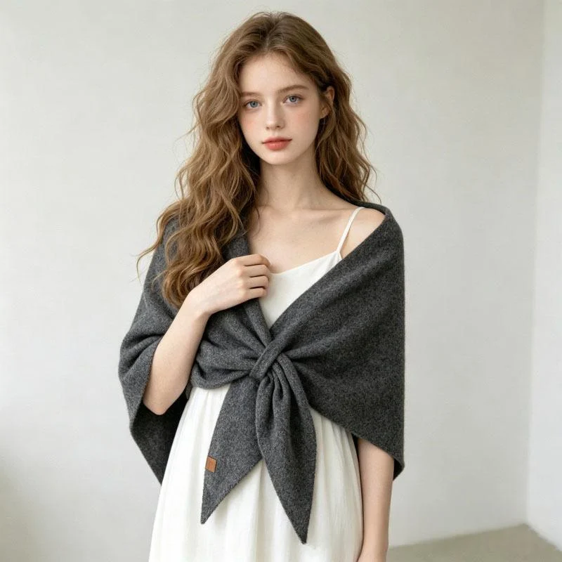 Wool Large Triangle Scarf Shawl — image 7