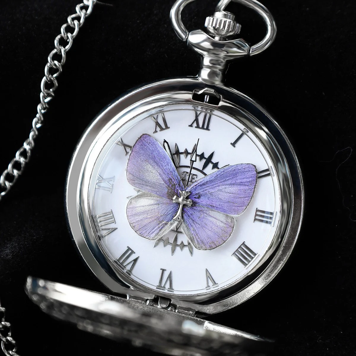 Ya Gray Butterfly & Wu Creative Pocket Watch Chain, Retro Pendant — image 3