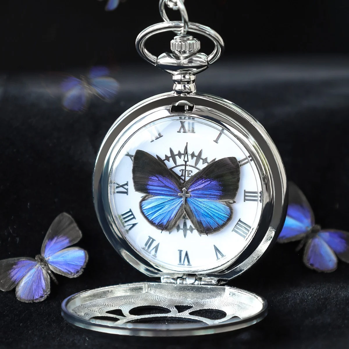 Ya Gray Butterfly & Wu Creative Pocket Watch Chain, Retro Pendant — image 1