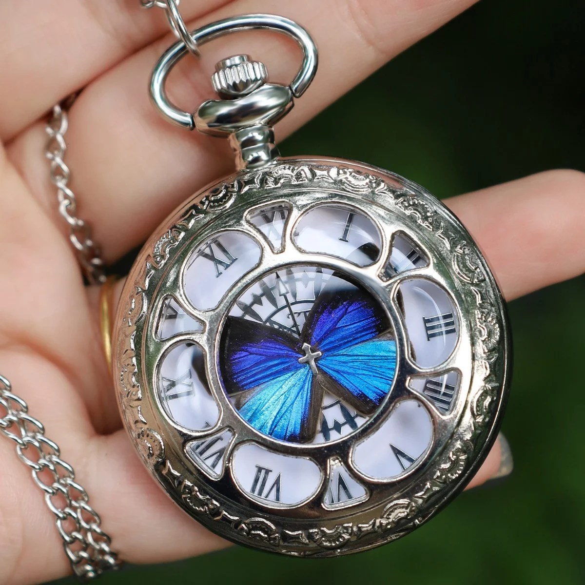 Ya Gray Butterfly & Wu Creative Pocket Watch Chain, Retro Pendant — image 6