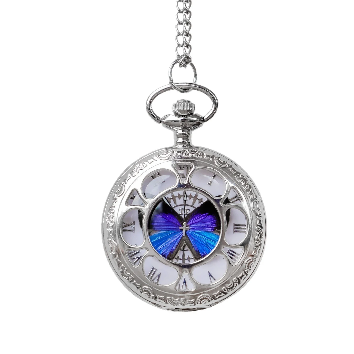 Ya Gray Butterfly & Wu Creative Pocket Watch Chain, Retro Pendant — image 5