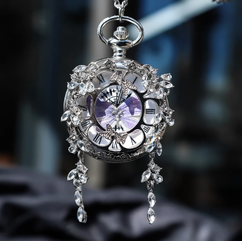 Ya Gray Butterfly & Wu Creative Pocket Watch Chain, Retro Pendant — image 4
