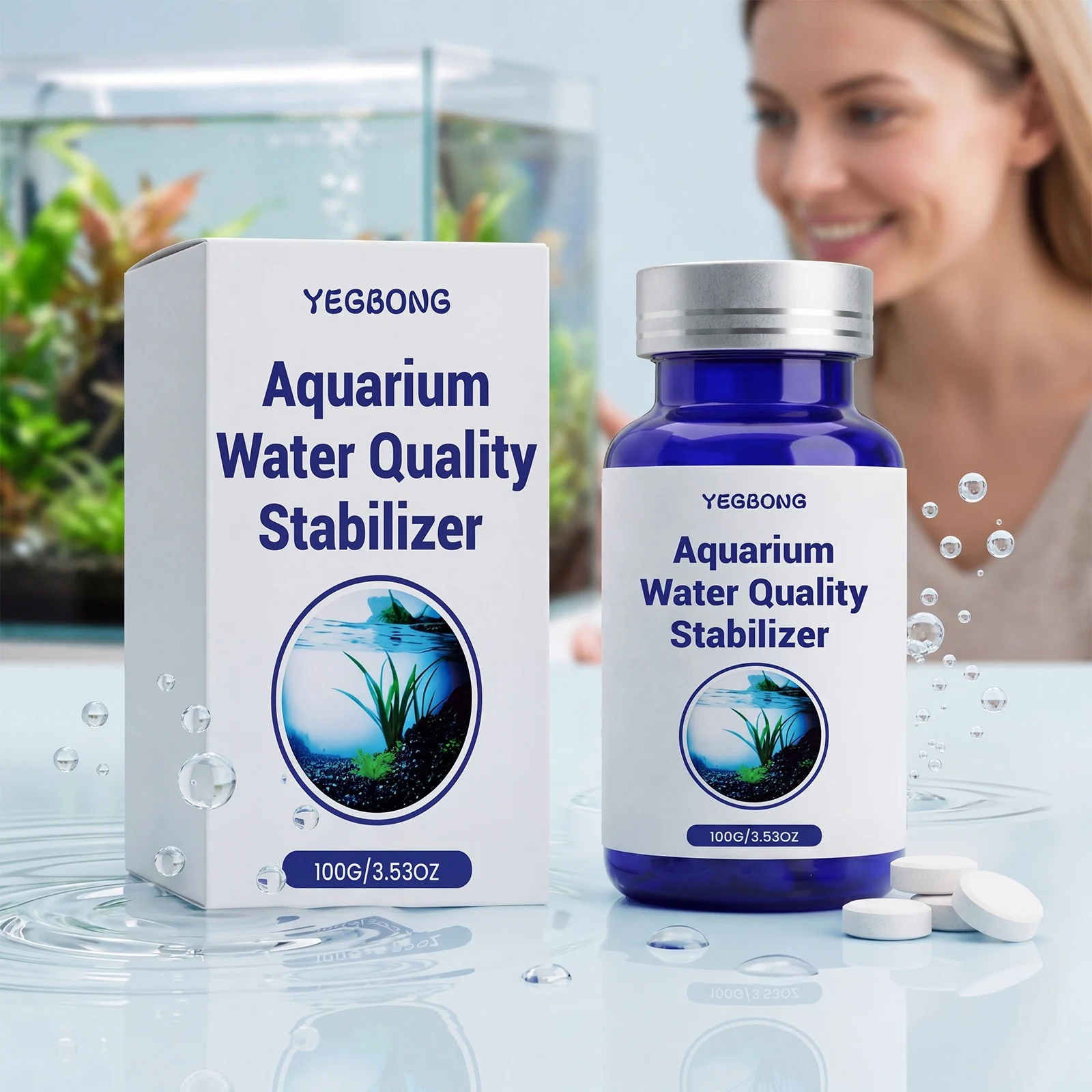 Yegbong Aquarium Water Quality Stabilizer Clear Fish Tank Purifier Daily Care Cleaner — image 4