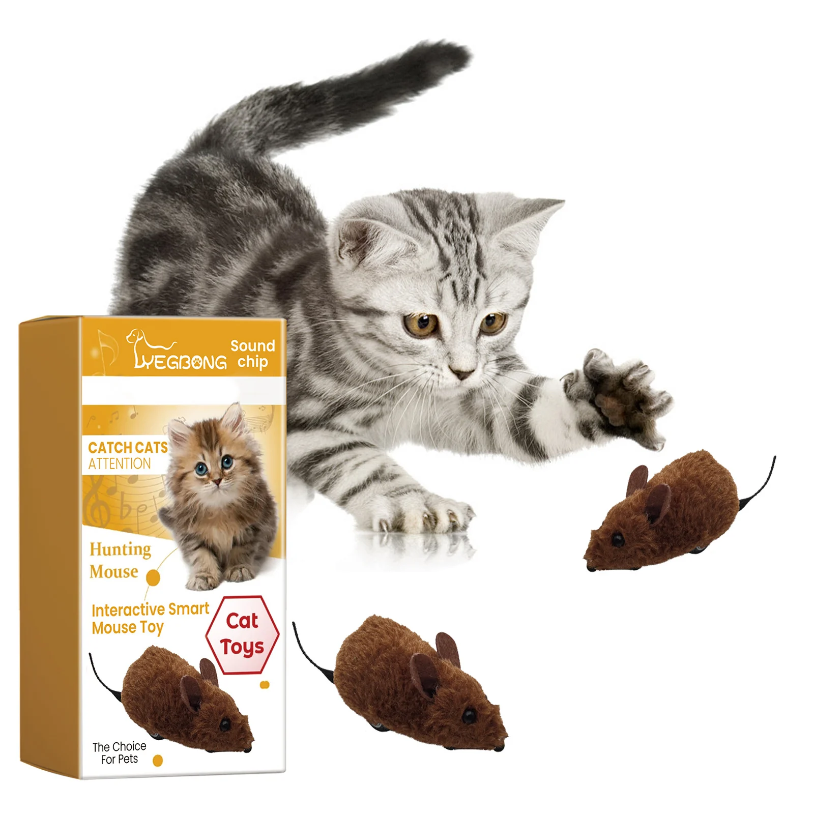 Yegbong Pet Interactive Mouse Toy, Realistic Toy For Cats And Dogs, Plush That Makes… — image 3