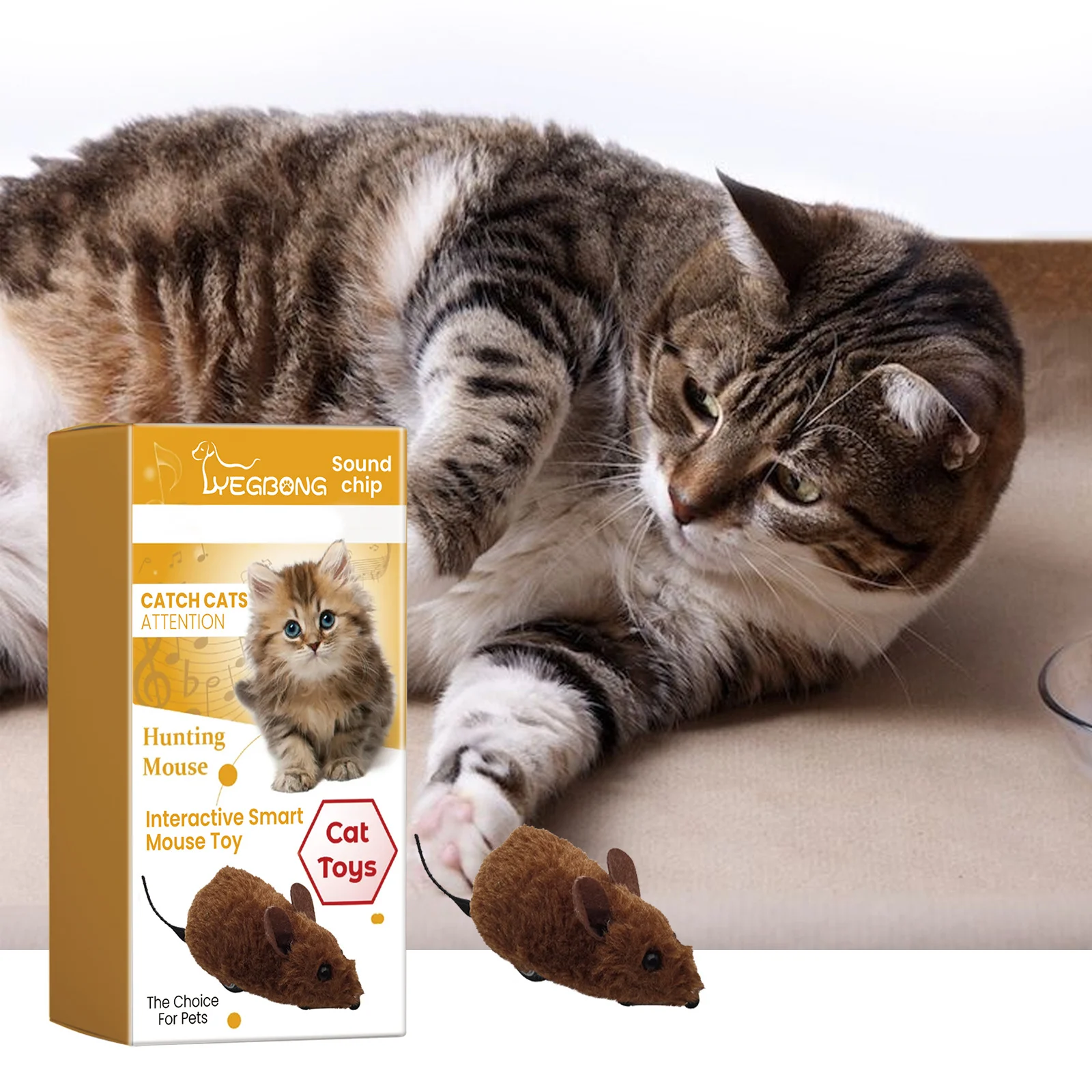 Yegbong Pet Interactive Mouse Toy, Realistic Toy For Cats And Dogs, Plush That Makes… — image 4