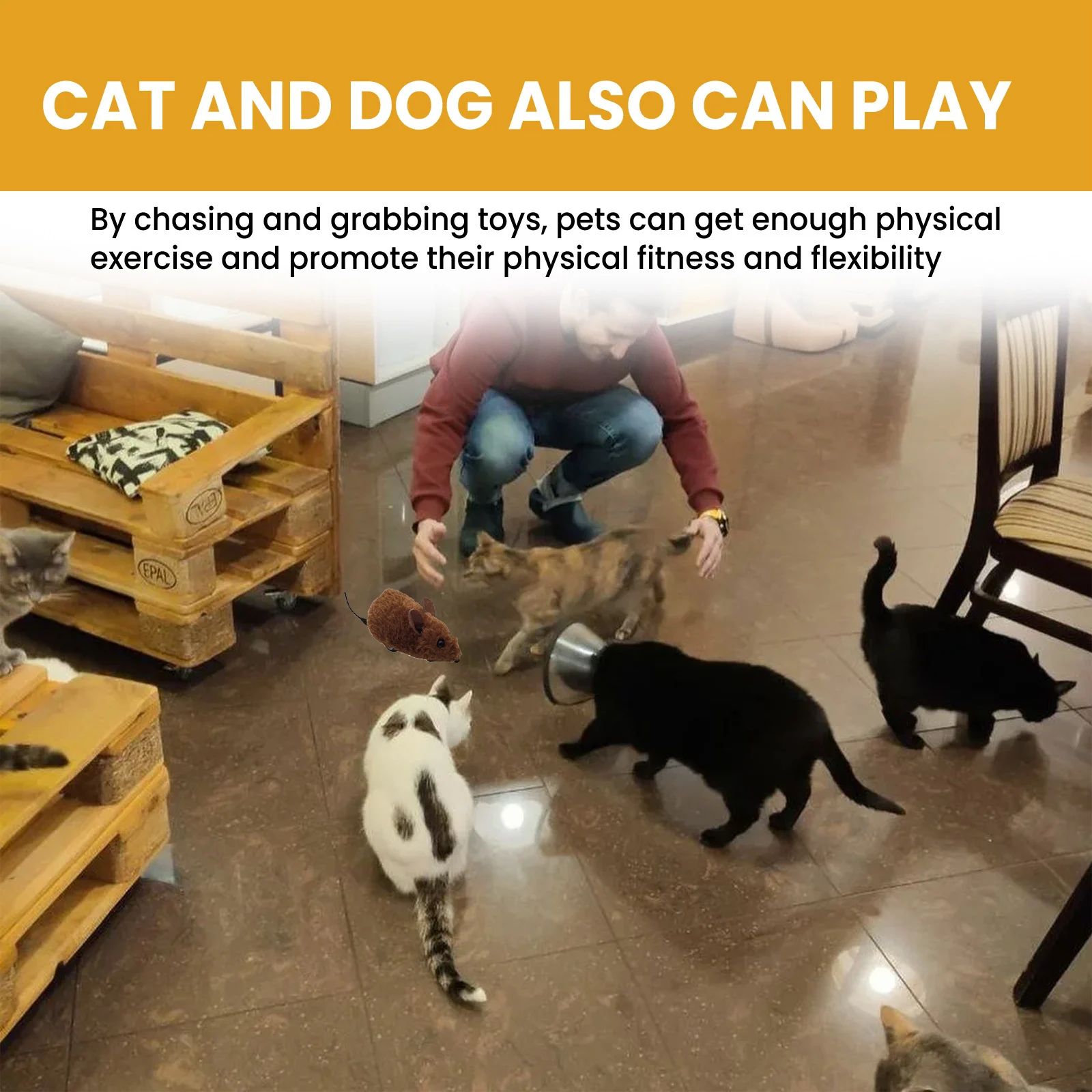 Yegbong Pet Interactive Mouse Toy, Realistic Toy For Cats And Dogs, Plush That Makes… — image 2