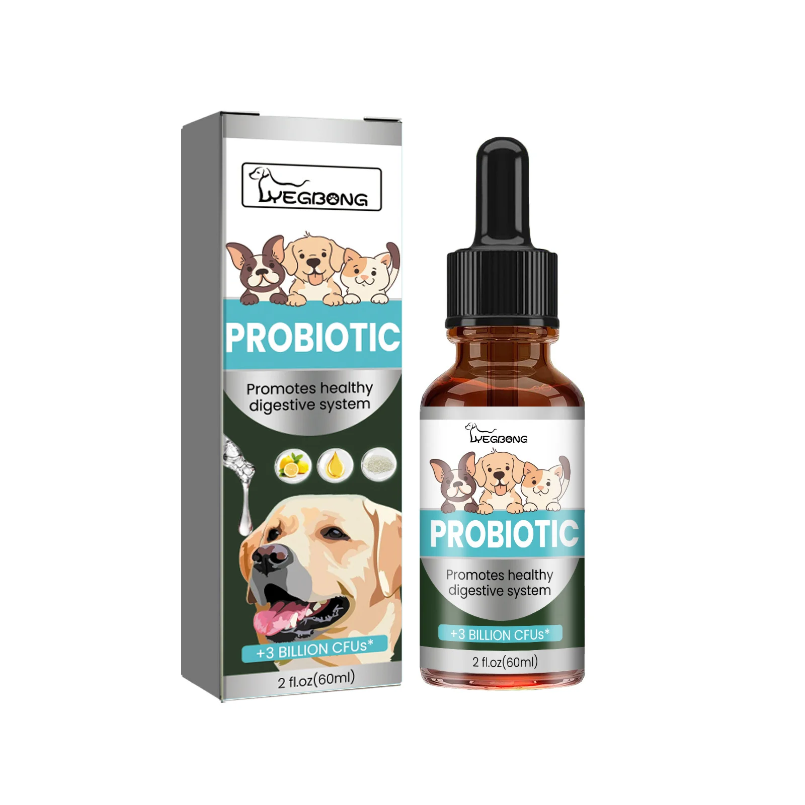 Yegbong Pet Probiotic Drops For Cats And Dogs, Oral Care Solution Body Discomfort Bad… — image 2
