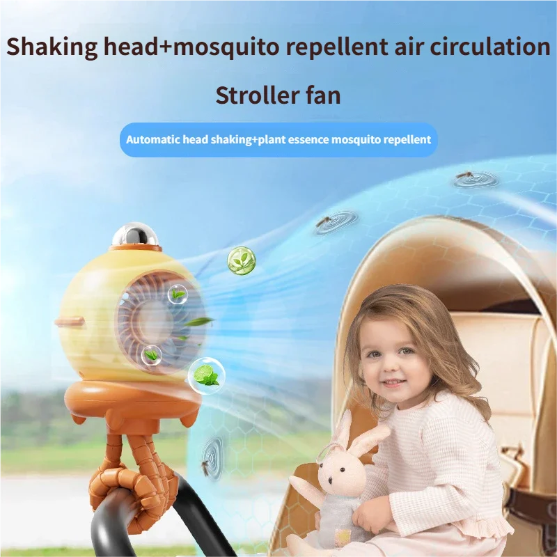 Yellow Octopus Flexible Fan 4 Speed Rechargeable Mosquito Repellent Bladeless With… — image 3