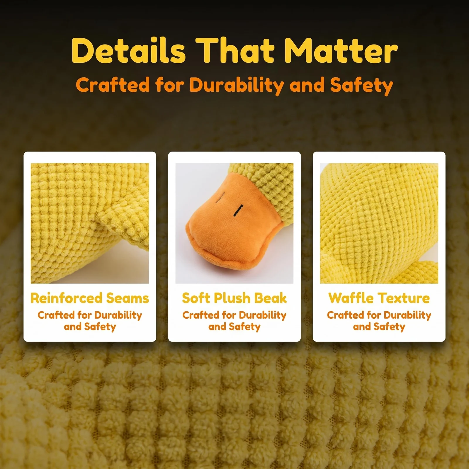 Yellow Plush Launching Duck Pet Toy, Squeaky Chew Durable Teething Soft Cuddly… — image 2
