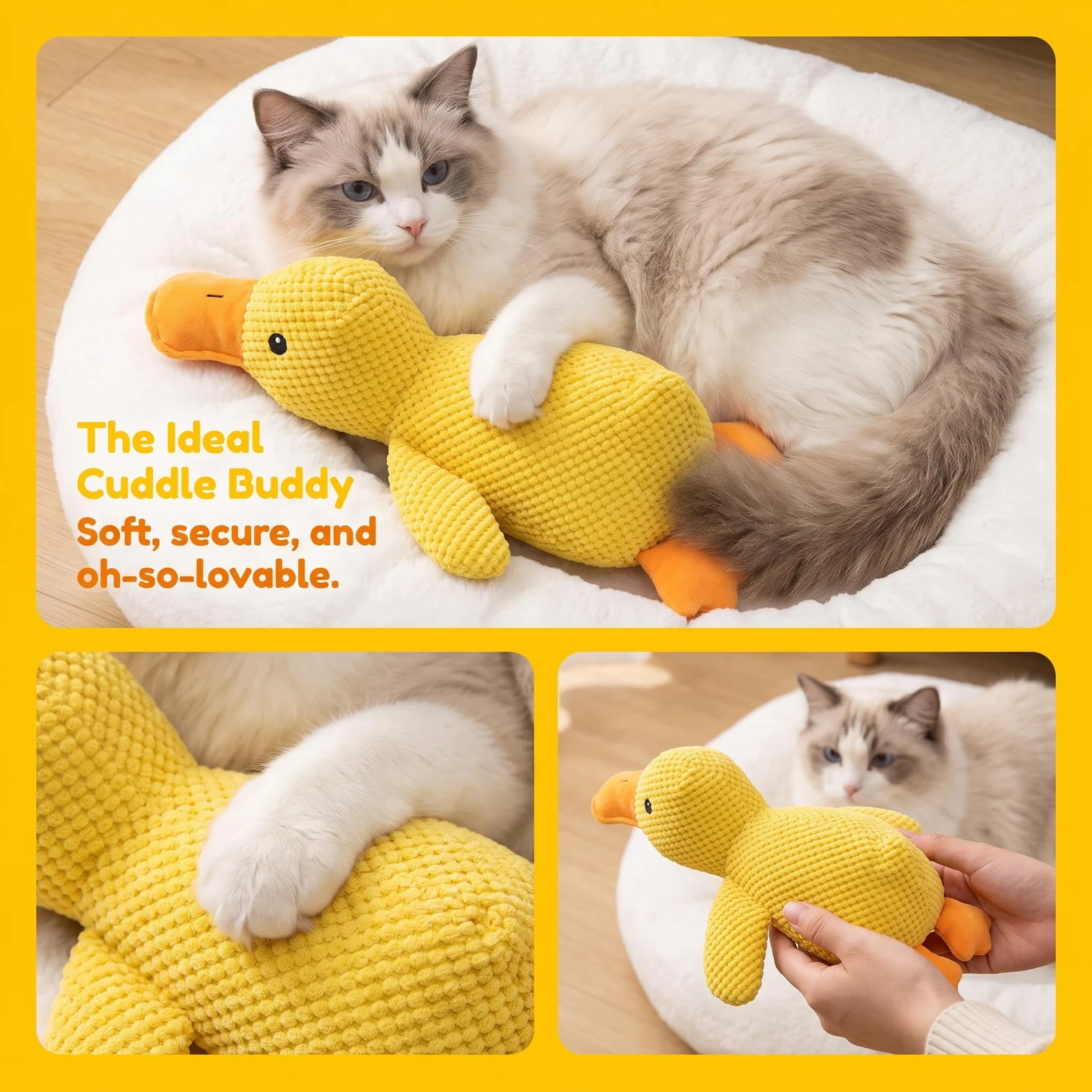 Yellow Plush Launching Duck Pet Toy, Squeaky Chew Durable Teething Soft Cuddly… — image 6