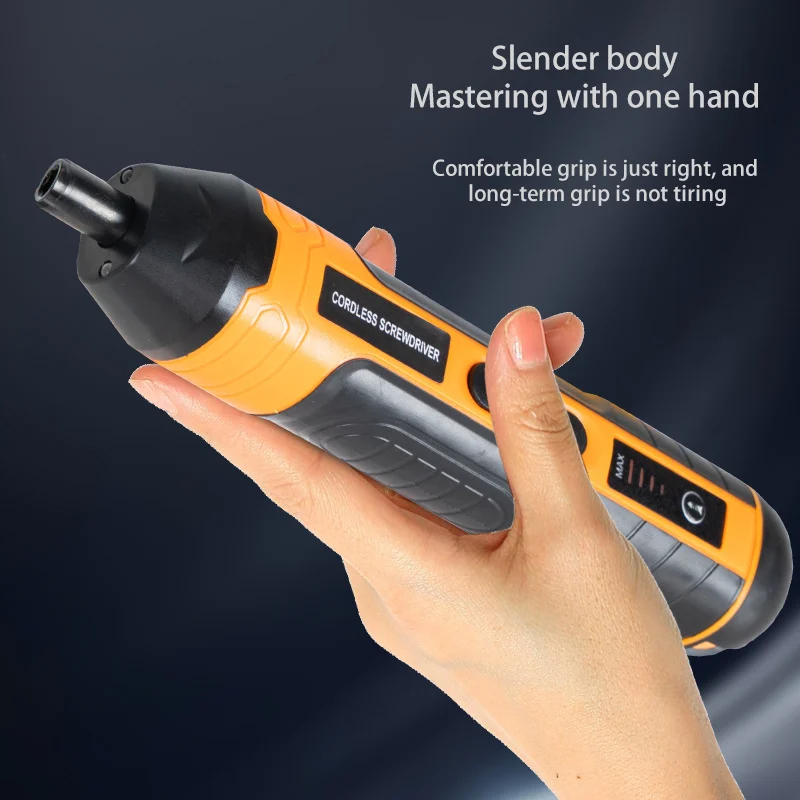Yellow Straight-handle Lithium-ion Electric Screwdriver With 4 Torque Settings — image 4