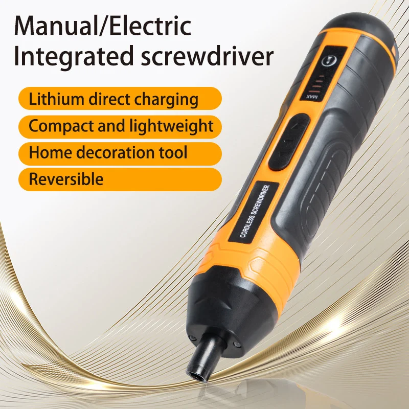 Yellow Straight-handle Lithium-ion Electric Screwdriver With 4 Torque Settings — image 5